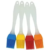 Binhai Silikon Pfannenwender Ölbürste Backpinsel-Set – 4-teiliges Antihaft-Gummi-Spachtel Set mit Edelstahlkern – hitzebeständiger Spachtel Küchenhelfer Set zum Kochen, Backen und Mischen (schwarz)