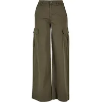 URBAN CLASSICS Twill Cargohose Mit Hoher Taille - Olive - 34