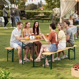 Woltu Bierzeltgarnitur 3-tlg. Beige
