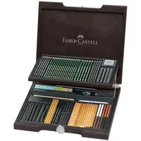 Faber-Castell Pitt Monochrome, 85er Set Holzkoffer