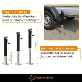 PRO PLUS Ausdrehstützen 63,5-112 cm klappbar 3500 kg