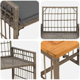 vidaXL Gartenmöbel Set 3-tlg. Grau/Dunkelgrau