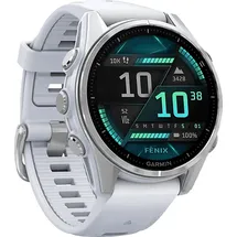 Garmin fenix 8 AMOLED 43 mm steinweiss / silber mit QuickFit Silikon-Armband 20 mm