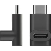 AccuCell USB-C auf USB-C Adapter 90 Grad Winkel Schwarz