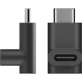 AccuCell USB-C auf USB-C Adapter 90 Grad Winkel Schwarz
