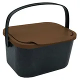 Practic Mini Bini 4,5 l Schwarz mit braunem Deckel