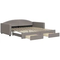 VidaXL Tagesbett Ausziehbar mit Schubladen Taupe 100x200 cm Stoff1882002