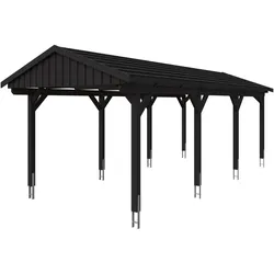 Einzelcarport SKANHOLZ "Fichtelberg", grau (anthrazit), H: 303cm, Carports