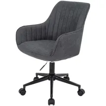 Mendler Bürostuhl HWC-J62, Drehstuhl Schreibtischstuhl Lehnstuhl, Stoff/Textil mit Armlehne ~ anthrazit