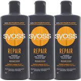 Syoss 3 x Syoss Repair Shampoo je 440ml für trockenes strapaziertes Haar verhindert...