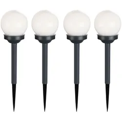 4er Set LED Solarlampen im Kugel Design für den Außenbereich