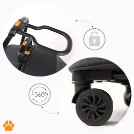my duque Coco II Haustiertransportbox mit Rollen bis 8 kg Schwarz