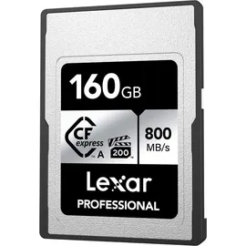 Lexar Professional SILVER Series CFexpress Typ A Karte 160GB - Bis zu 800 MB/s Lesen, VPG200, 8K Video CF Speicherkarte - Kompatibel Mit Sony Alpha/Sony FX Kameras (LCAEXSL160G-RNENG)