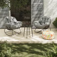 Balkonset Isabel Hellgrau Metall/Outdoorstoff