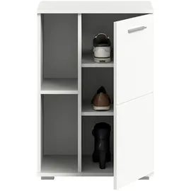 VCM Schuhkommode Prego weiß Hochglanz Kunststoff, 3 Fächer, 55x79x37 cm