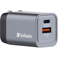 Verbatim GaN Charger 35 W, 2 Ports USB-C Ladegerät, Power Adapter mit USB-C und USB-A, Schnellladegerät als Mehrfachstecker, für Apple iPad, iPhone, Samsung und Co