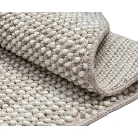 OTTO home Teppich OTTO HOME "Vals", grau (hellgrau, beige, creme), B:120cm H:7mm L:120cm Ø:120cm, Polyester, Teppiche, Teppich, Uni Farben, meliert, Sisal-Optik, auch in rechteckig erhältlich