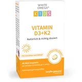 Vitamin D3+K2 für Kinder – zuckerfrei – 800 IE Vitamin D3 – mit 25 μg Vitamin K2 und 194 mg Omega-3 – 45 Mini-Kapseln (1,5 Monate)