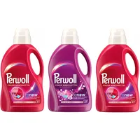 PERWOLL Flüssig-Set 3x 27 Waschladungen (81WL) 2x Color & 1x Color Blütenrausch, Feinwaschmittel reinigt sanft und erneuert Farben und Fasern, mit Dreifach-Renew-Technologie