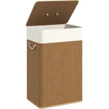Homcom Bambus Wäschekorb mit Deckel Herausnehmbarer Wäschesack 72 L Braun