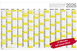Bühner Jahreskalender B4 2027 Querformat Weiß Deutsch 106,9 x 66,5 cm