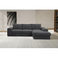 WERK2 Ecksofa Rozzana, in modischem Cord-Bezug, grau