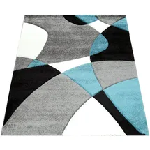 KADIMA DESIGN Teppich Kurzflor Abstrakt aus Polypropylen, Florhöhe: 12 mm, Türkis 80 x 150 cm