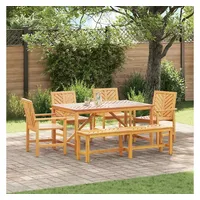 vidaXL Garten Essgruppe 6-tlg. Braun