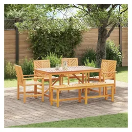 vidaXL Garten Essgruppe 6-tlg. Braun