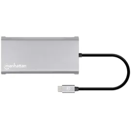 Manhattan USB-C PD 12-in-1-Dockingstation mit MST für drei HDMI-Monitore