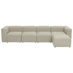 Ecksofa Lena in Creme Flachgewebe