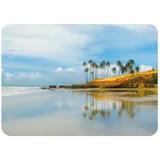 Fabulous Platzset mit Unterseite aus Kork, tropischer Strand, Goldsand und Kokospalmen, groß, 39,5 x 28,5 cm