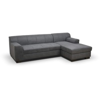 DOMO. collection Falk FK Ecksofa, Federkern Sofa | Polsterecke Couch, dunkelgrau, 259x159x76 cm