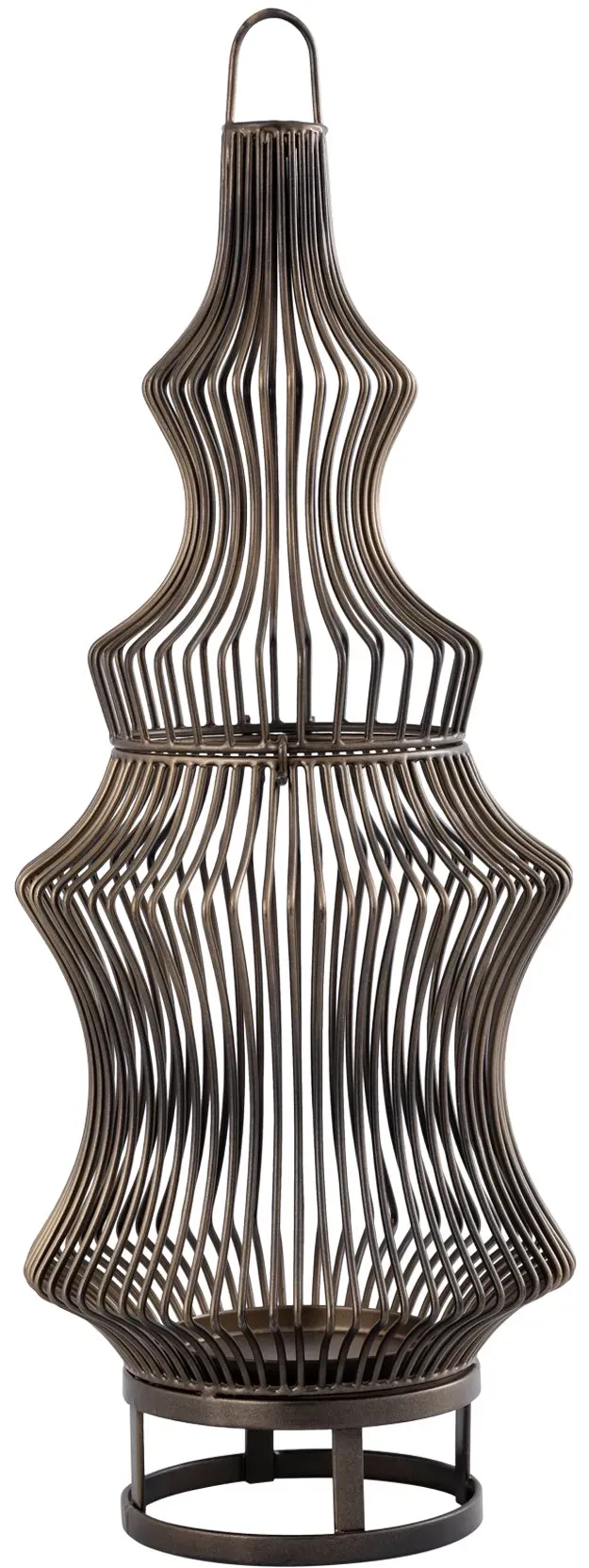 PTMD Kerzenhalter Gold aus Eisen mit rundem Drahtdesign – Tobin | PTMD