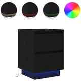 vidaXL Nachtschrank mit LED-Leuchten 38 x 34 x 50 cm Schwarz