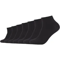 CAMANO 7er Pack Quarter Socken Schwarz 39-42