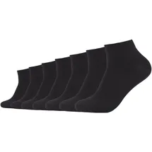CAMANO 7er Pack Quarter Socken Schwarz 39-42