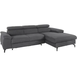 Cotta Eckcouch Mikrofaser 2-Sitzer Grau