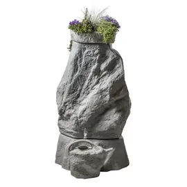 Greenlife Dekorregenspeicher Hinkelstein mit Deckel 230 l granitgrau