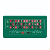 Relaxdays Roulettematte 60x120 cm, Pokerunterlage mit Aufbewahrungsrolle, rutschfeste Gummiunterlage, Casinospiele, grün