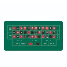 Relaxdays Roulettematte 60x120 cm, Pokerunterlage mit Aufbewahrungsrolle, rutschfeste Gummiunterlage, Casinospiele, grün