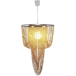 Pendelleuchte Hängelampe Deckenleuchte Kronleuchter Metall Beige Esszimmerlampe