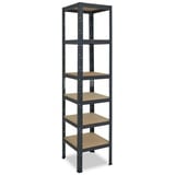 shelfplaza Schwerlastregal HOME, 200x30x30cm anthrazit, Metallregal mit 6 Böden, als Kellerregal, Garagenregal, Werkstattregal oder Lagerregal, Steckregal Metall mit 145kg Tragkraft schwarz