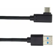 PremiumCord USB-Kabel Typ C/M / USB 3.0 A/M Winkelstecker 90°, 3 m - Schwarz