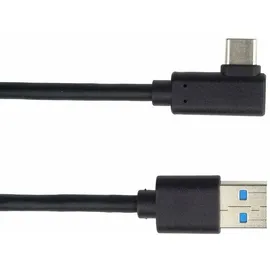 PremiumCord USB-Kabel Typ C/M / USB 3.0 A/M Winkelstecker 90°, 3 m - Schwarz