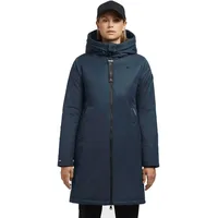 khujo Wintermantel "LISAD", Damen, Gr. XXL (44), blau (legion patrol), Web, , ca. Mitte Oberschenkel, Mäntel Wintermantel, mit Kapuze, hochschließender Kragen, aus Polyester und Polyamid