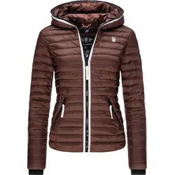 Steppjacke NAVAHOO "Kimuk Prc", Damen, Gr. XL (42), braun, Oberstoff: 100% Nylon, Futter: 100% Polyester, Wattierung: 100% Polyester, Ärmelfutter: 100% Polyester, casual, figurbetont hüftlang, Langarm Ärmel ohne Ärmelschlitz Rippstrickbündchen kontrastfarben, Jacken, leichte Übergangsjacke mit Kapuze