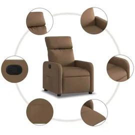 vidaXL Relaxsessel Braun Stoff 146 x 76,5 x 0 cm Braun mit Liegeposition