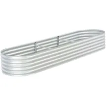 vidaXL Garten-Hochbeet verzinkter Stahl 320 x 80 x 44 cm Silber