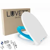 LUVETT Kinder-WC-Sitz Familie C490 (Komplett-Set, Kindersitz-Einlage), mit Original SoftClose® Absenkautomatik, Duroplast blau